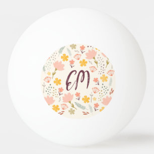 Monogram Boho Flowers Pingisboll