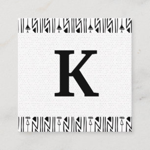 Monogram Boho Mönster Fyrkantigt Visitkort