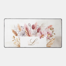 Monogram Boho Wildblommor Watercolor