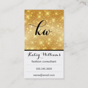 Monogram Bokeh (Guld) Visitkort