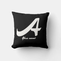 Monogram bokstav A anpassad namn kastkudde