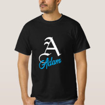 Monogram bokstav A anpassad namn svart t-shirt