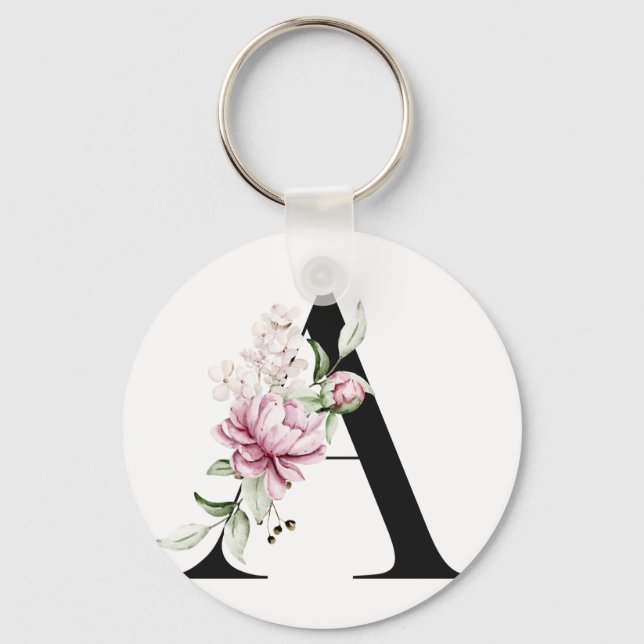 Monogram Bokstav A Brudtärna Nyckelring (Framsida)