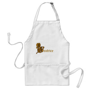 Monogram bokstav B namn guld peony personlig Förkläde