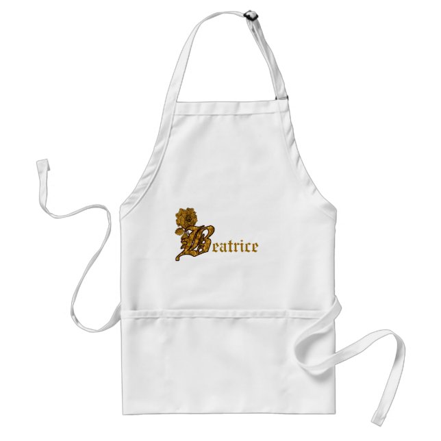 Monogram bokstav B namn guld peony personlig  Förkläde (Framsidan)