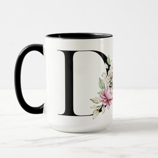 Monogram| Bokstav D Kaffe Mugg (Vänster)