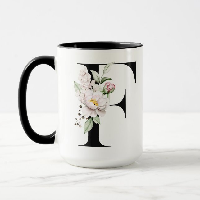 Monogram bokstav F kaffekopp (Vänster)