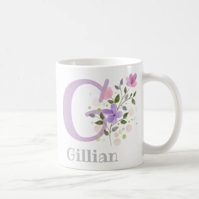 Monogram Bokstav G & Kristet Namn Kaffemugg (Höger)