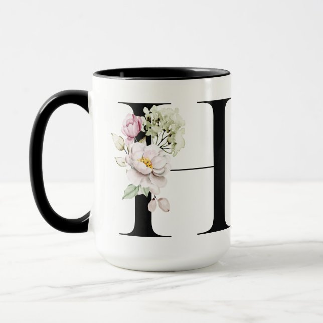 Monogram Bokstav H | Kaffe Mugg (Vänster)