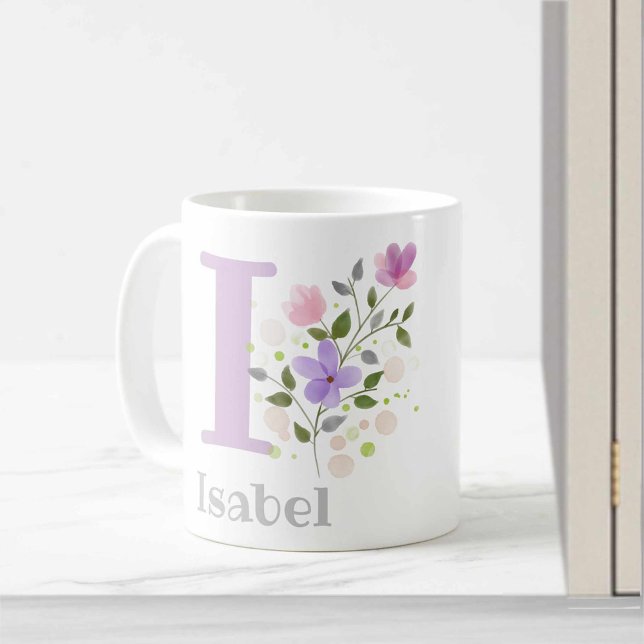 Monogram Bokstav I & Kristet Namn Kaffemugg (Skapare uppladdad)