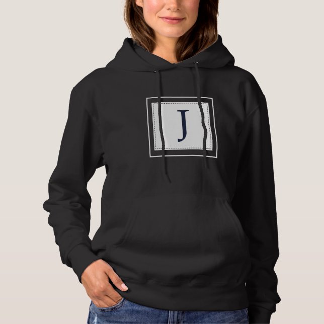 Monogram Bokstav J Alfabet J Initial Marinblå T Shirt (Framsida)