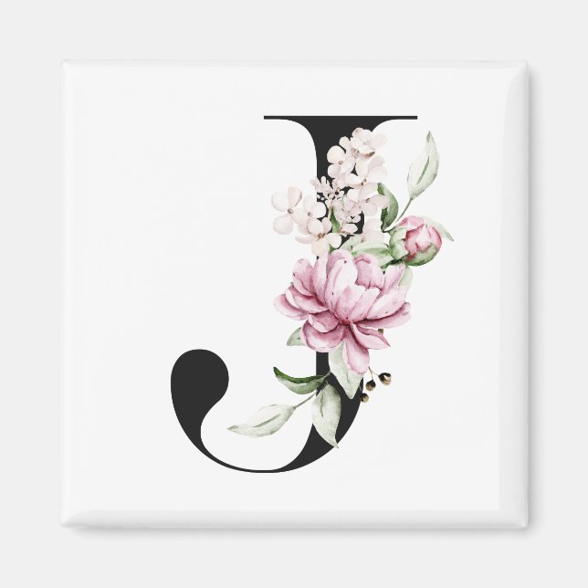 Monogram bokstav J | Magnet (Framsidan)