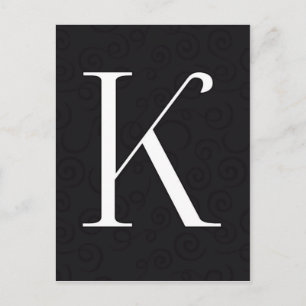 Monogram Bokstav K Vykort