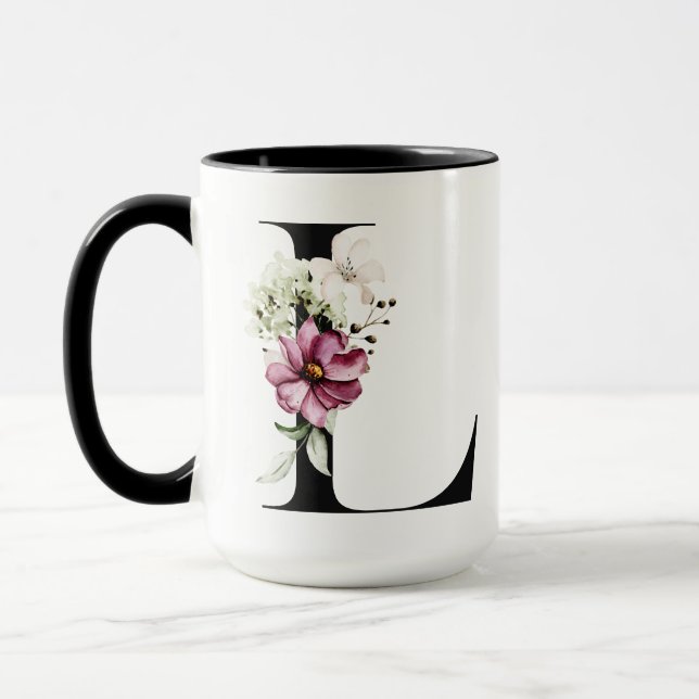 Monogram Bokstav L | Kaffe kopp (Vänster)