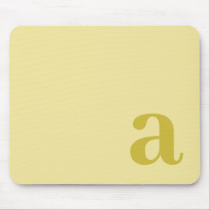 Monogram Bokstav Ljusgul & Senap Minimalistisk Musmatta