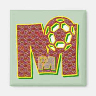 monogram bokstav m magnet