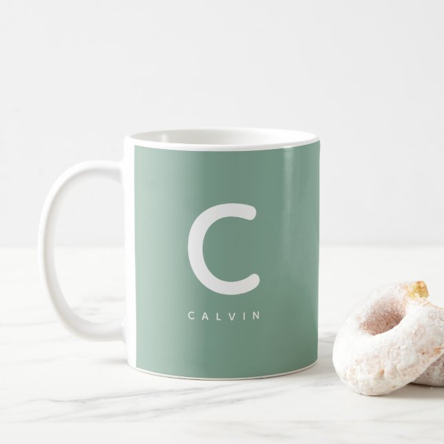 Monogram Bokstav & Namn Present Kaffemugg (Med munk)