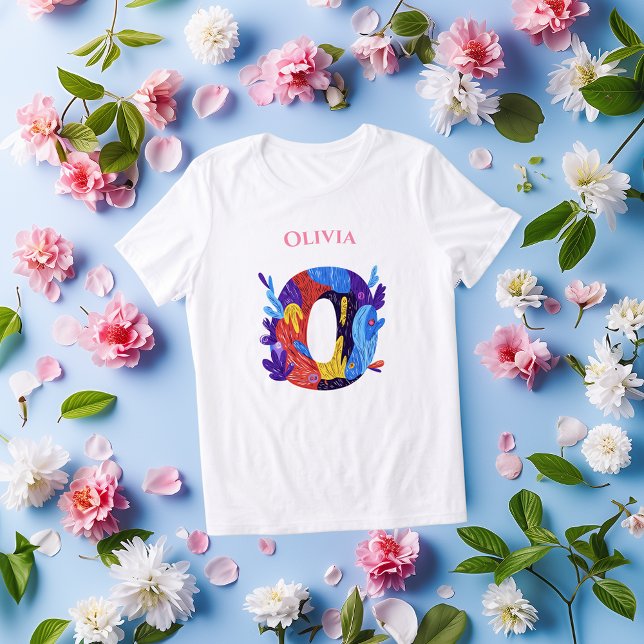 Monogram - Bokstav O Konstnärlig Födelsedagspresen T Shirt (Skapare uppladdad)