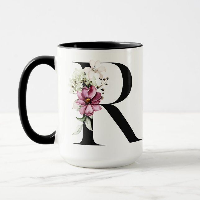 Monogram Bokstav R | Kaffe kopp (Vänster)