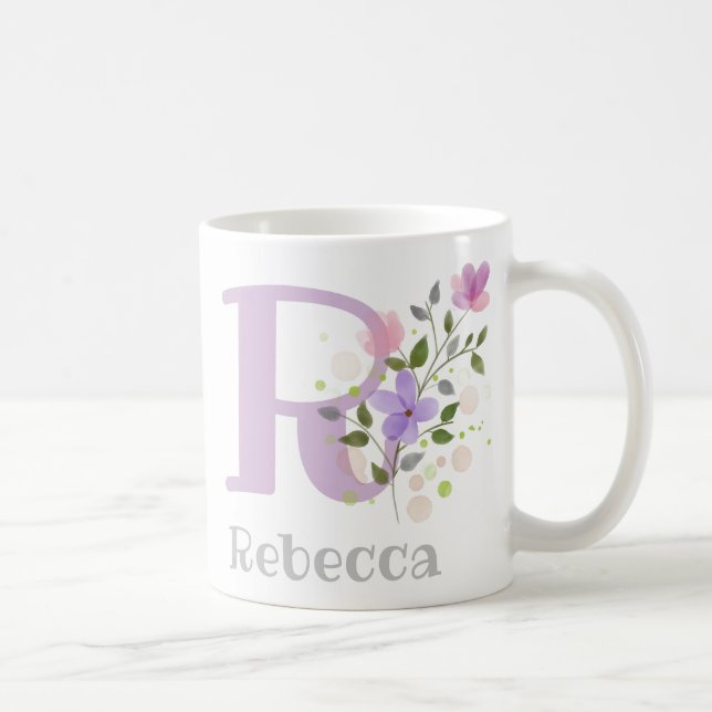 Monogram Bokstav R & Kristet Namn Kaffemugg (Höger)