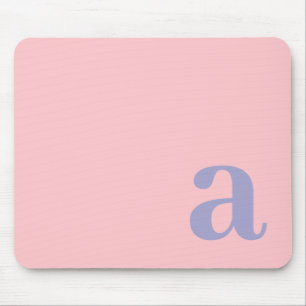 Monogram Bokstav Rosa & Blå Minimalistisk Musmatta