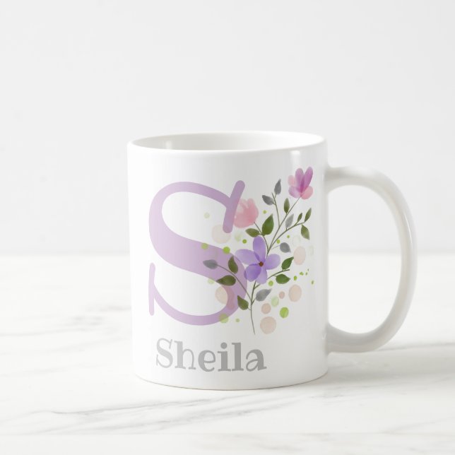Monogram Bokstav S & Kristet Namn Kaffemugg (Höger)