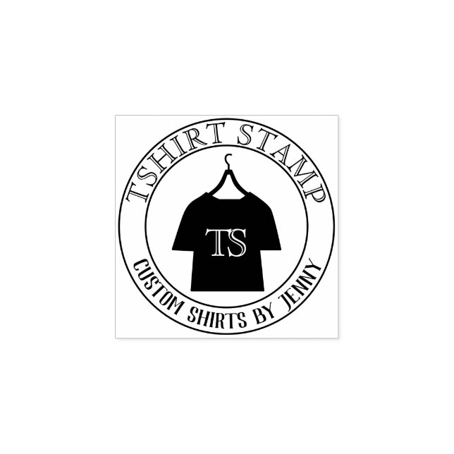 Monogram Bokstav T-shirt Kläder Galge Stämpel (Tryck)
