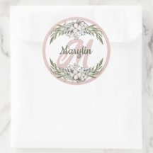 Monogram Bomull Blomma Löv Minimal design
