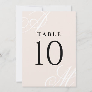 Monogram Bordsnummer för Rosa med minimal Elegant