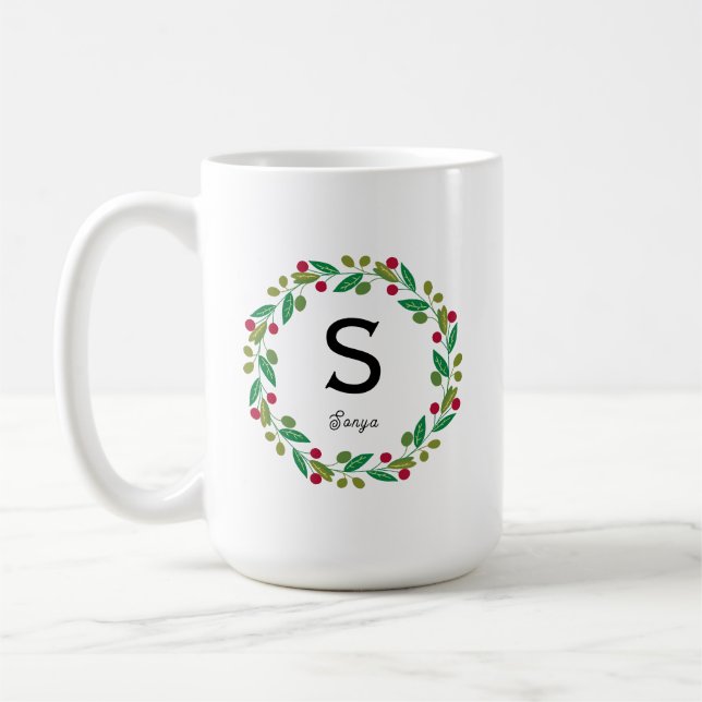 Monogram - början - jul kaffemugg (Vänster)