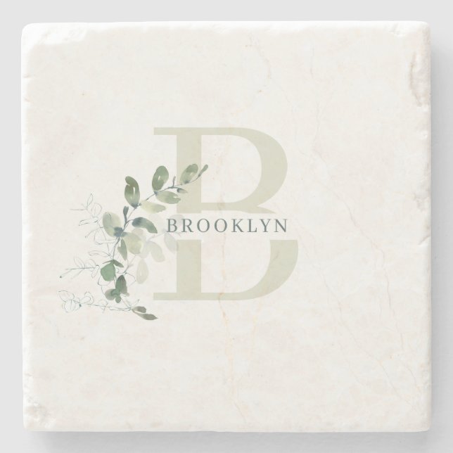 Monogram Botanical Grey Stone Underlägg (Framsidan)