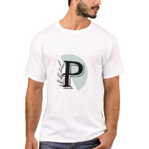 Monogram Botanical Leaf P-bokstav Unisex T-shirt