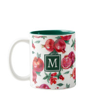 Monogram botaniskt granat Mugg