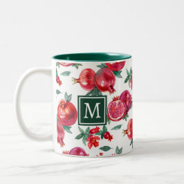 Monogram botaniskt granat Mugg
