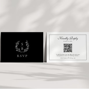 Monogram botaniskt QR- Bröllop OSA Tilläggskort