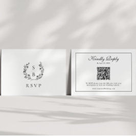 Monogram botaniskt QR- Bröllop OSA Tilläggskort