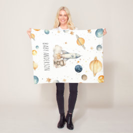 Monogram Boys för cute Astronaut Space Fleecefilt