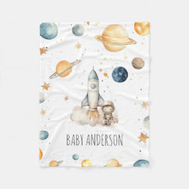Monogram Boys för cute Astronaut Space Fleecefilt
