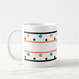 Monogram Bränd Orange Teal Grönt Polka dots Kaffemugg