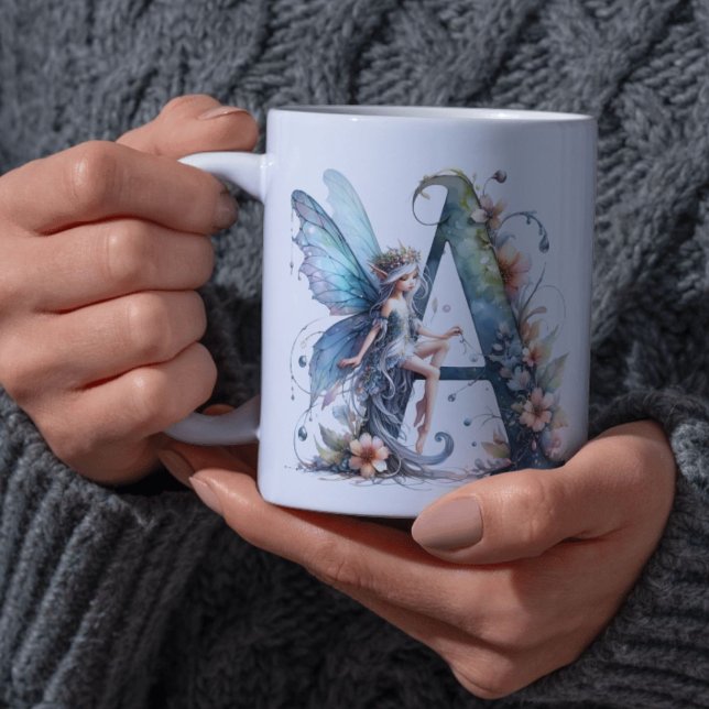 Monogram Brev A Fairy Kaffemugg (Skapare uppladdad)