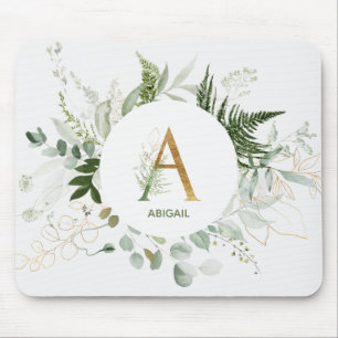 Monogram Brev A Fern & Succulous Mouse Pad Musmatta