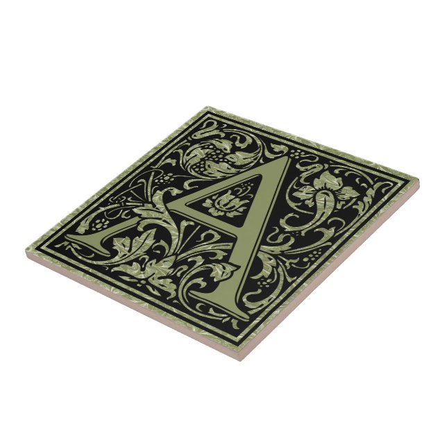 Monogram Brev A första Brev Kakelplatta (Sidan)