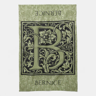 Monogram Brev B första Brev Kökshandduk
