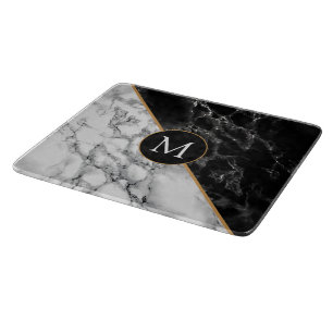 Monogram Brev Black White Marble CEG-tavla
