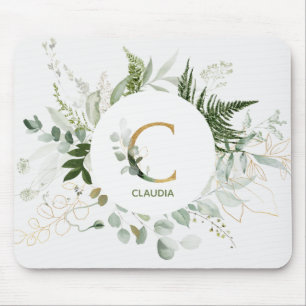 Monogram Brev C Fern & Succulous Mouse Pad Musmatta