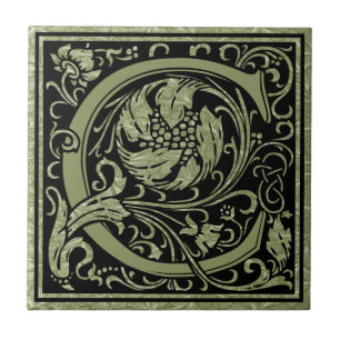 Monogram Brev C första Brev Kakelplatta