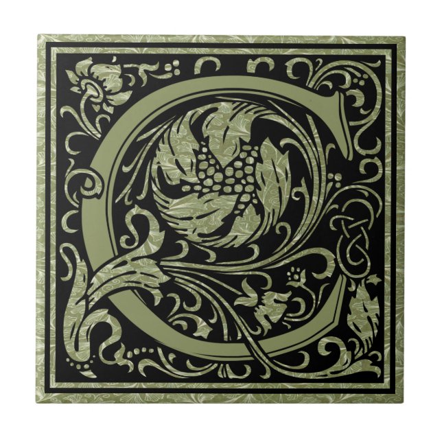 Monogram Brev C första Brev Kakelplatta (Framsidan)