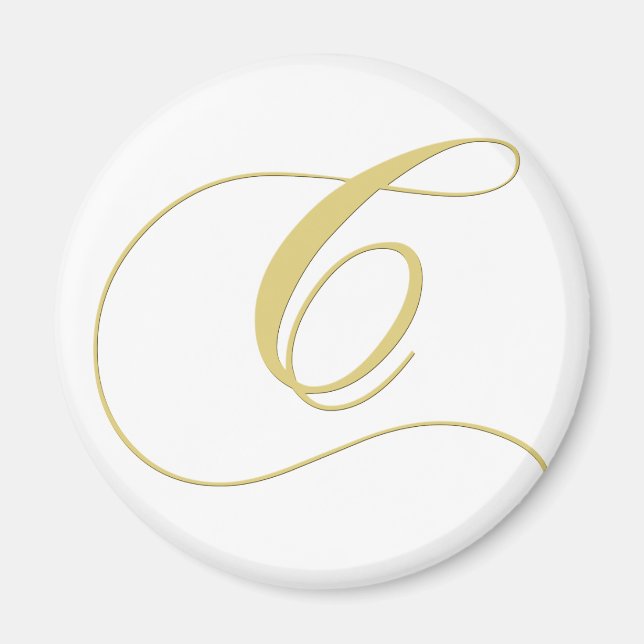 Monogram Brev C Golden Single Magnet (Framsidan)