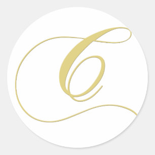 Monogram Brev C Golden Single Runt Klistermärke