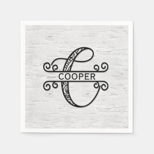 Monogram Brev C med familjen Namn Pappersservett
